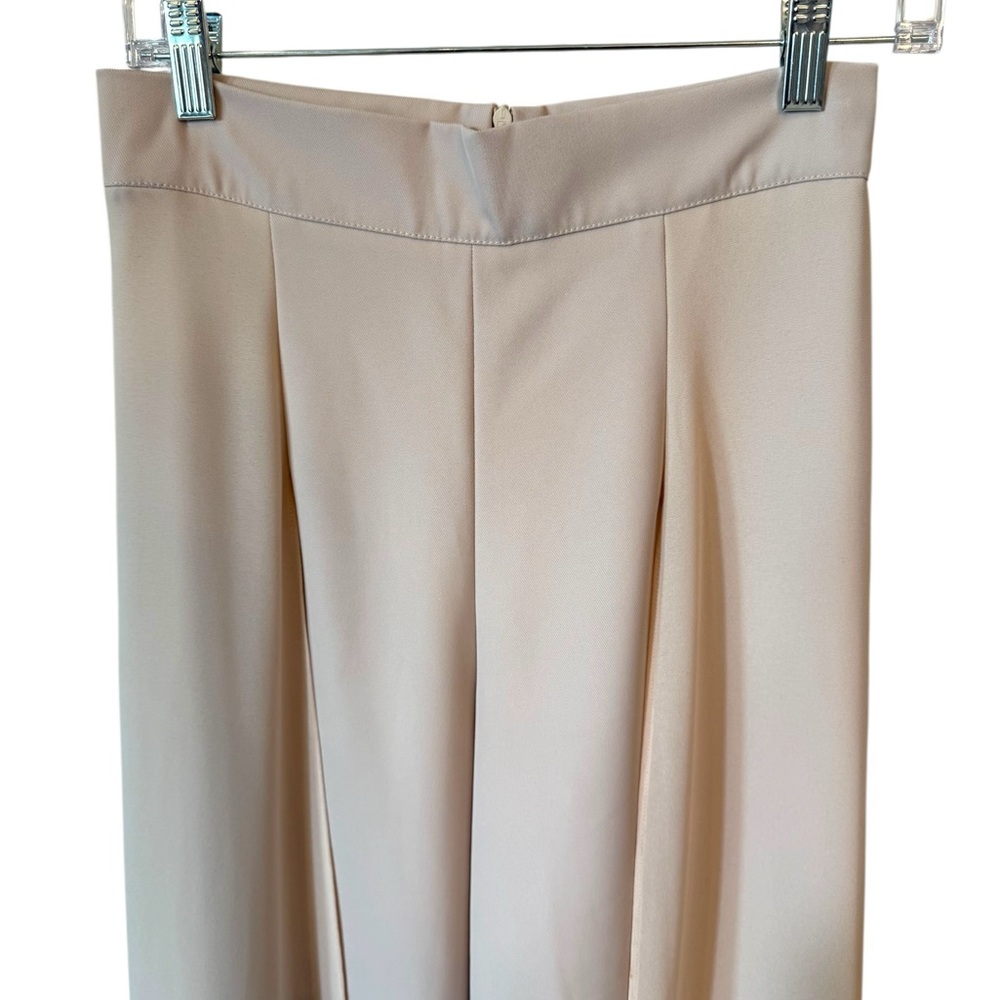 Creamy Beige Chiffon Panel High Waist Pants The Zakira - Picture 9 of 11